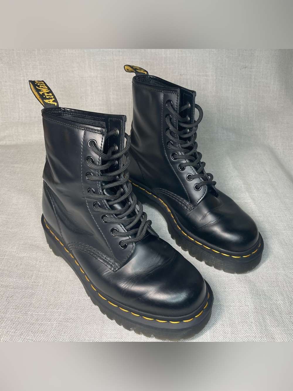 Dr. Martens Bex Smooth Black Leather Lace up Boots